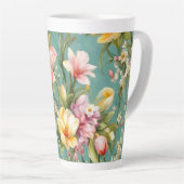 Exquisite Rosa, Gelbe Magnolien mit weißen Blume Milchtasse (Rechte Ecke)