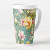 Exquisite Rosa, Gelbe Magnolien mit weißen Blume Milchtasse (Rechte Ecke)