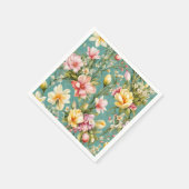 Exquisite Rosa, Gelbe Magnolien mit weißen Blume Serviette (Ecke)