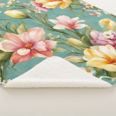 Exquisite Rosa, Gelbe Magnolien mit weißen Blume Sherpadecke (3/4)