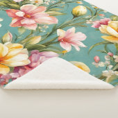 Exquisite Rosa, Gelbe Magnolien mit weißen Blume Sherpadecke (3/4)