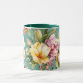 Exquisite Rosa, Gelbe Magnolien mit weißen Blume Tasse (Zentrum)