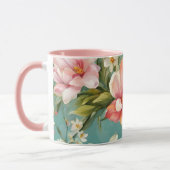 Exquisite Rosa, Gelbe Magnolien mit weißen Blume Tasse (Links)