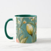 Exquisite Rosa, Gelbe Magnolien mit weißen Blume Tasse (Links)