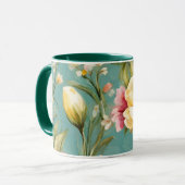 Exquisite Rosa, Gelbe Magnolien mit weißen Blume Tasse (Vorderseite Links)