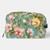 Exquisite Rosa, Gelbe Magnolien mit weißen Blume Waschbeutel (Rückseite)