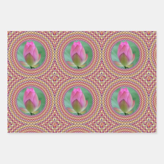 Exquisite Rosa Geschenkpapier Set (Vorderseite 3)