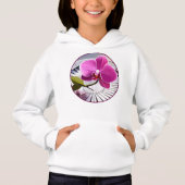Exquisite rosa Orchideen-Erholungen auf Silberplat Hoodie (Vorderseite)
