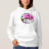 Exquisite rosa Orchideen-Erholungen auf Silberplat Hoodie (Vorderseite)