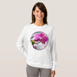Exquisite rosa Orchideen-Erholungen auf Silberplat T-Shirt
