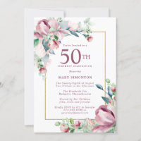 Exquisite Rosa Rose Floral 50. Geburtstag