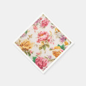 Exquisite Rosa und Gelbe Blumen. Shabby Chic Serviette (Ecke)
