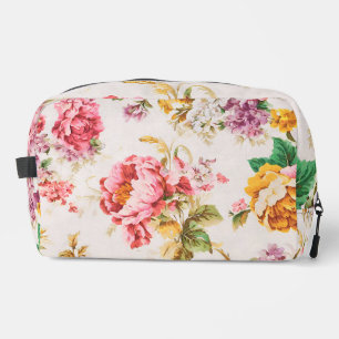 Exquisite Rosa und Gelbe Blumen. Shabby Chic Waschbeutel