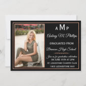 Exquisite Rose Gold Abschluss Einladung (Rückseite)