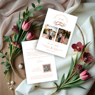 Exquisite Rose Gold Wedding Rings Watercolor Style Save The Date