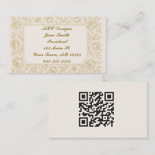 Exquisite Rose QR Code Business Card Visitenkarte (Vorne/Hinten)
