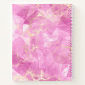 Exquisite Rose Quartz und Gold Monogram Design Notizblock (Rückseite)