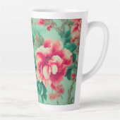 Exquisite Rote Blume und üppige grüne Blätter Milchtasse (Rechts)