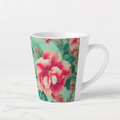 Exquisite Rote Blume und üppige grüne Blätter Milchtasse (Rechts)