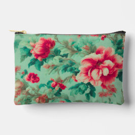 Exquisite Rote Blume und üppige grüne Blätter Zubehörtasche