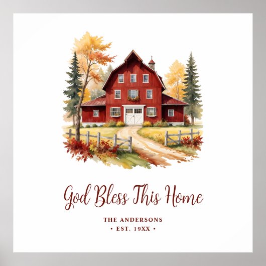 Exquisite Rote Rustikale Barn Classic Bauernstil Poster (Vorne)