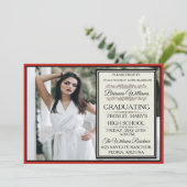 Exquisite Roter Abschluss Einladung (Stehend Vorderseite)