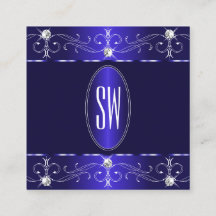 Exquisite Royal Blue Verziert Ornaments Monogram