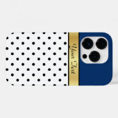 Exquisite Sodalite Blue White and Black Polka Dots Case-Mate iPhone Hülle (Rückseite (Horizontal))