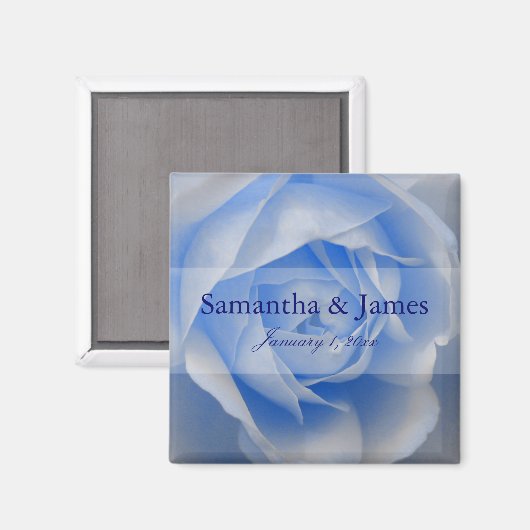 Exquisite Soft Blue Rose Magnet (Vorderseite/Rückseite)