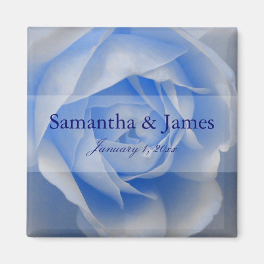 Exquisite Soft Blue Rose Magnet (Vorne)