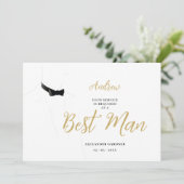 Exquisite Sophisticated Gentleman Groosman Wedding Einladung (Stehend Vorderseite)