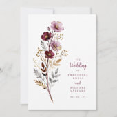 Exquisite Stylish Spring Botanical Purple Tones Einladung (Vorderseite)