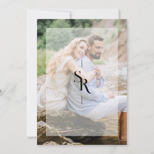 Exquisite Vellum Transparency Minimalist Wedding Save The Date (Rückseite)