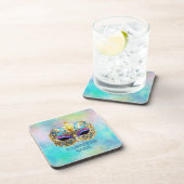 Exquisite venezianische Maske auf einem farbigen H Getränkeuntersetzer (Rechte Seite)