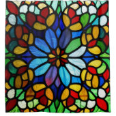 Exquisite verklebte Glas aus der Flora Elegante Duschvorhang (Vorderseite)