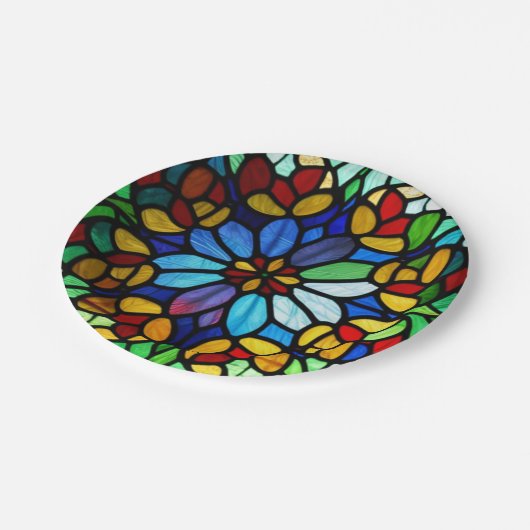 Exquisite verklebte Glas aus der Flora Elegante Pappteller (Schrägansicht)