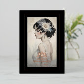 Exquisite Vintage Retro 20s Bride Bridal Shower Folieneinladung (Stehend vorne)