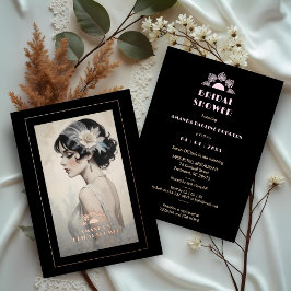 Exquisite Vintage Retro 20s Bride Bridal Shower Folieneinladung