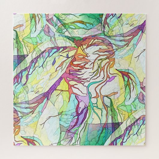 Exquisite Wasserfarben Linear zeitgenössisch Abstr Puzzle (Horizontal)