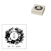 Exquisite Wedding Wildflowers Wreath Initials Gummistempel (Stempel)