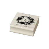 Exquisite Wedding Wildflowers Wreath Initials Gummistempel (Stempel)