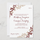 Exquisite Weinberge Einladung - Burgund & Tan (Vorderseite)