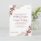 Exquisite Weinberge Einladung - Burgund & Tan (Stehend Vorderseite)