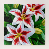 Exquisite weiße Lilien Puzzle (Horizontal)