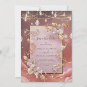 Exquisite Whimsikwolken und Sterne Save the Date Einladung (Vorderseite)