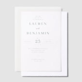 Exquisite White Calligraphy Wedding Invitation Pergament Einladungen (Versetzt)