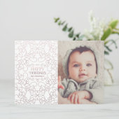 Exquisite Wirbel in Bronze Weihnachtskarte Einladung (Stehend Vorderseite)