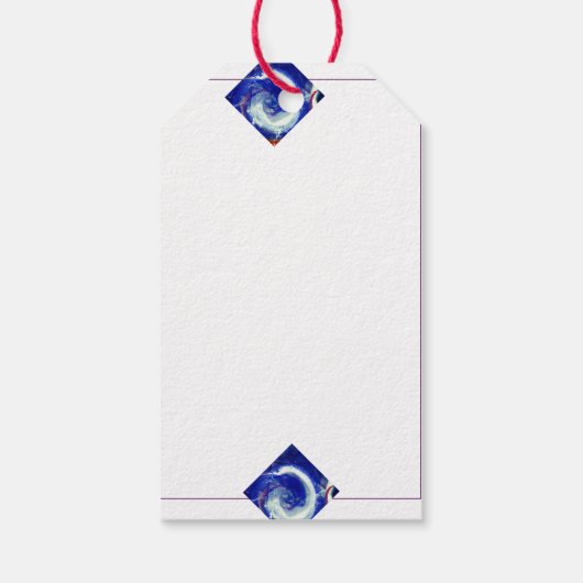 Exquisite, wirbelblaue Mustermarke Geschenkanhänger (Rückseite)