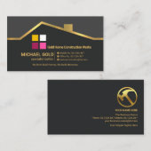 Exquisiter Gold Roof Border Handyman Contractor Visitenkarte (Vorne/Hinten)