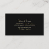 Exquisiter, schwarzer Goldrahmen Minimalistisch Visitenkarte (Rückseite)